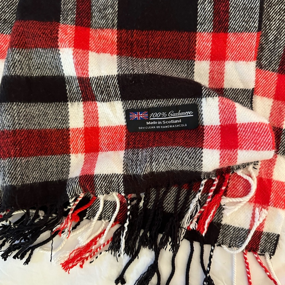 100% Cashmere Scarf Made in Scotland. 12” wide and 64” long